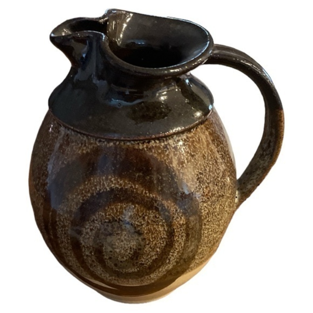 Cone 9‎ Scott Kranzusch Artisan Stoneware Pottery Pitcher Brown Glazed Handmade
